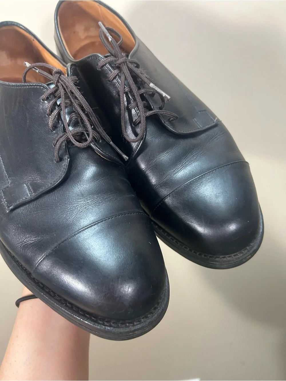 Men's Allen Edmonds Bergland Leather Cap Toe Oxfords Size 9 3E